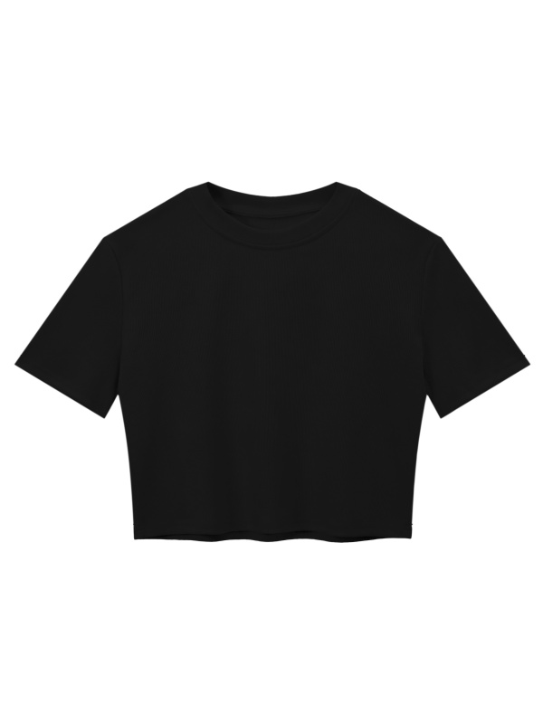 Women's Slim Ribbed Crop T-Shirt