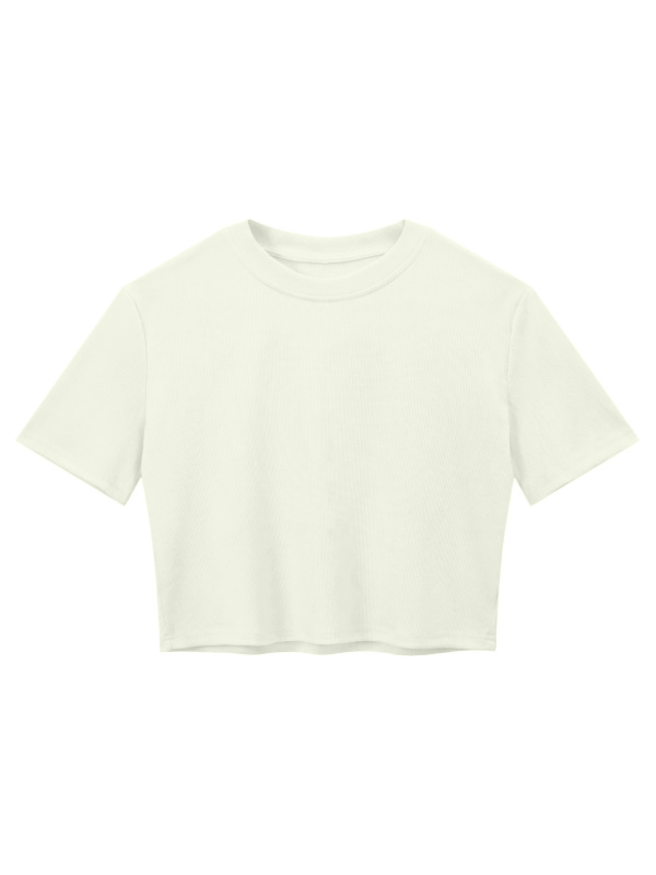 Women's Slim Ribbed Crop T-Shirt