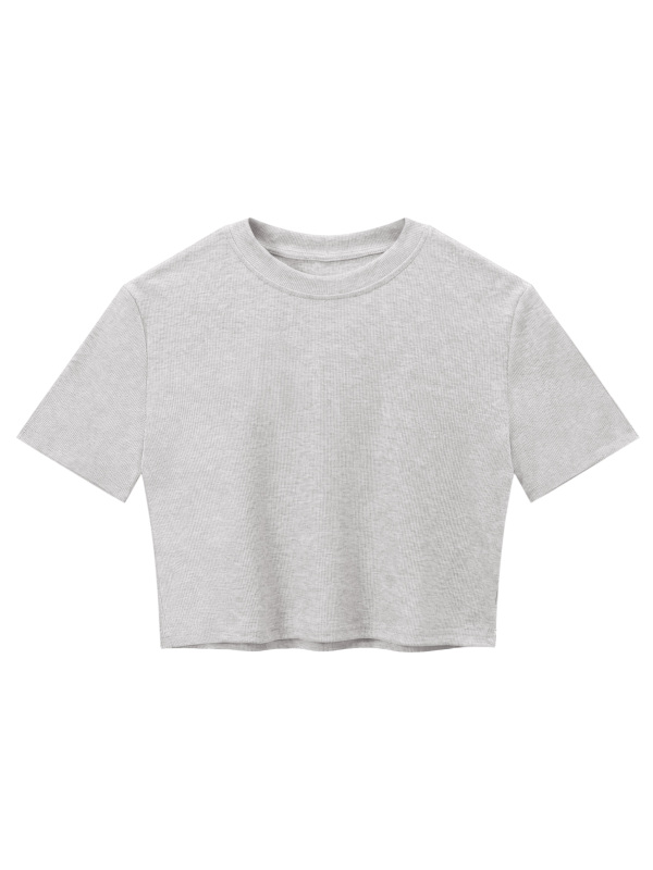 Women's Slim Ribbed Crop T-Shirt