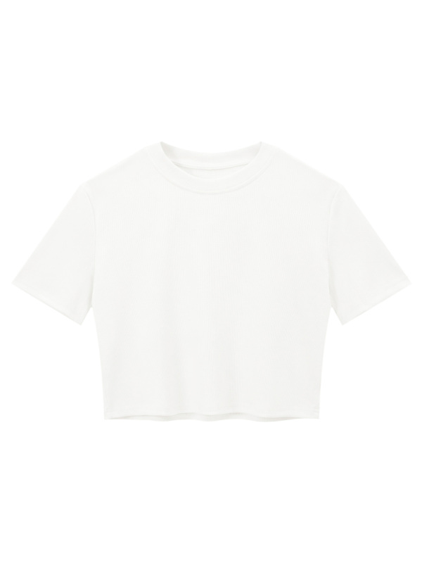 Women's Slim Ribbed Crop T-Shirt