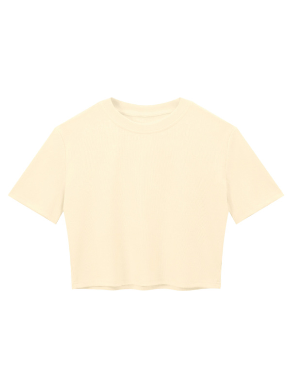 Women's Slim Ribbed Crop T-Shirt