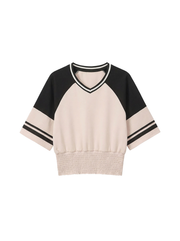 Women's Color Block Ruched T-Shirt