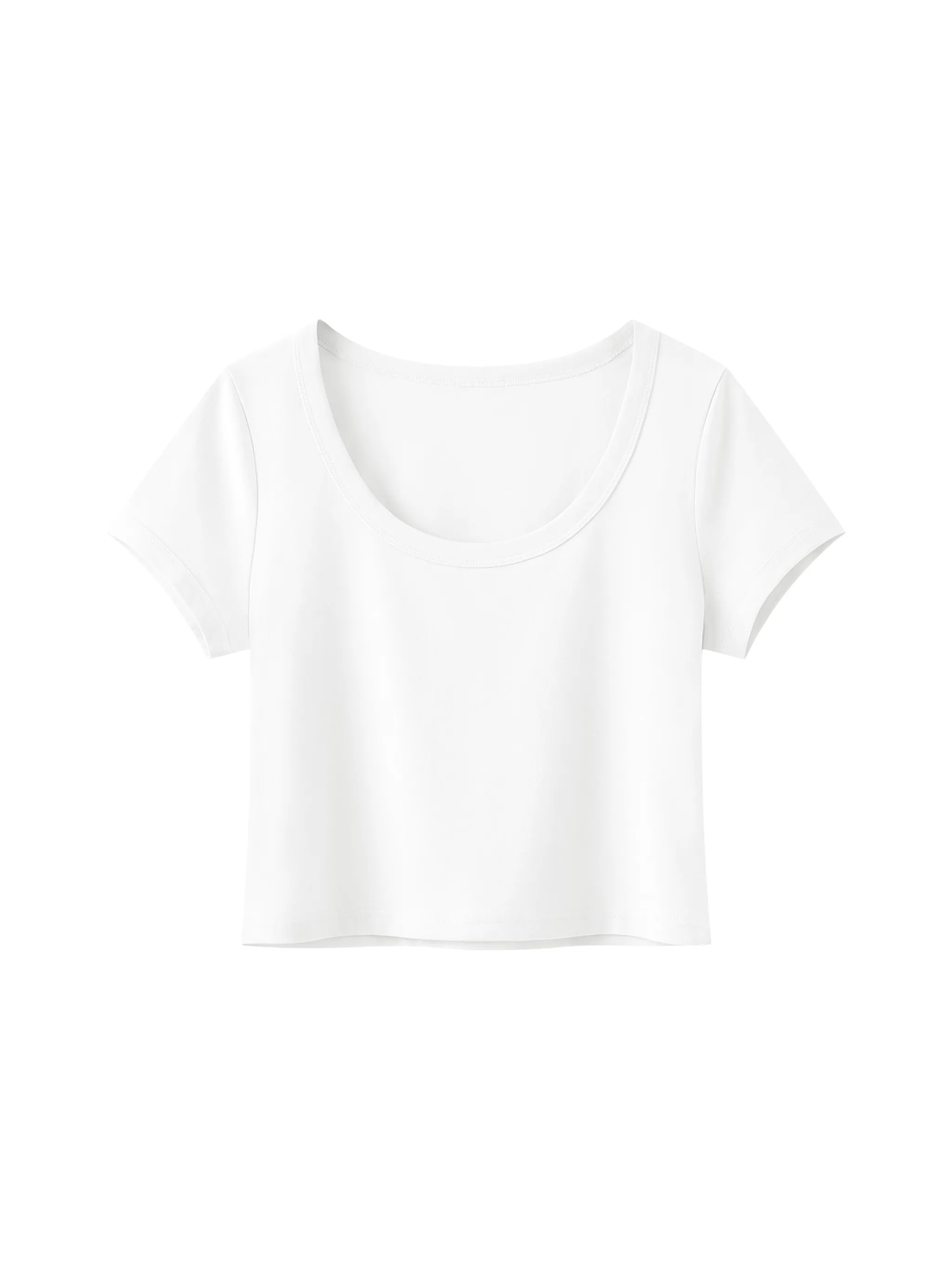 Women's Solid Color Slim Crop T-Shirt