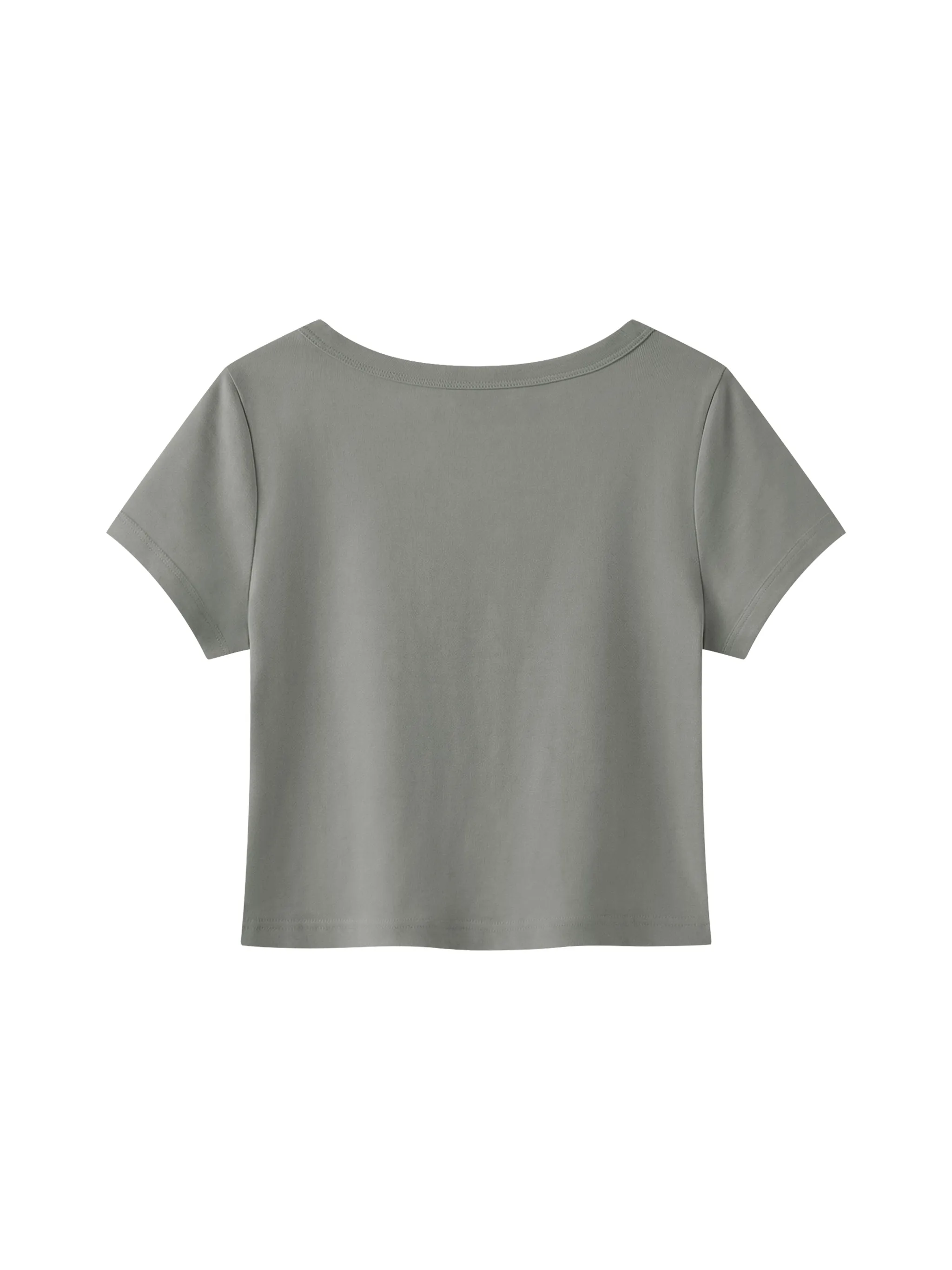 Women's Solid Color Slim Crop T-Shirt