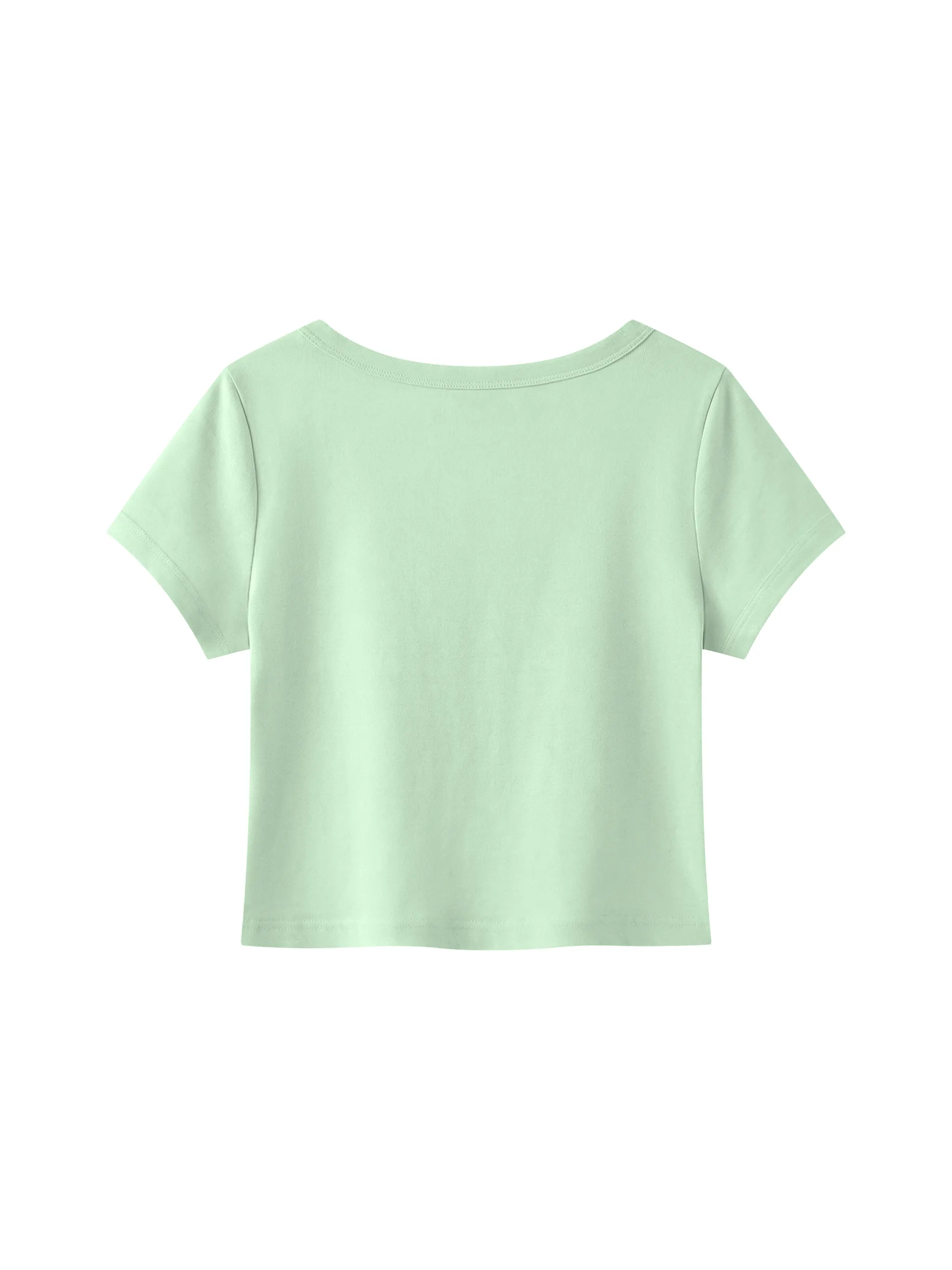 Women's Solid Color Slim Crop T-Shirt