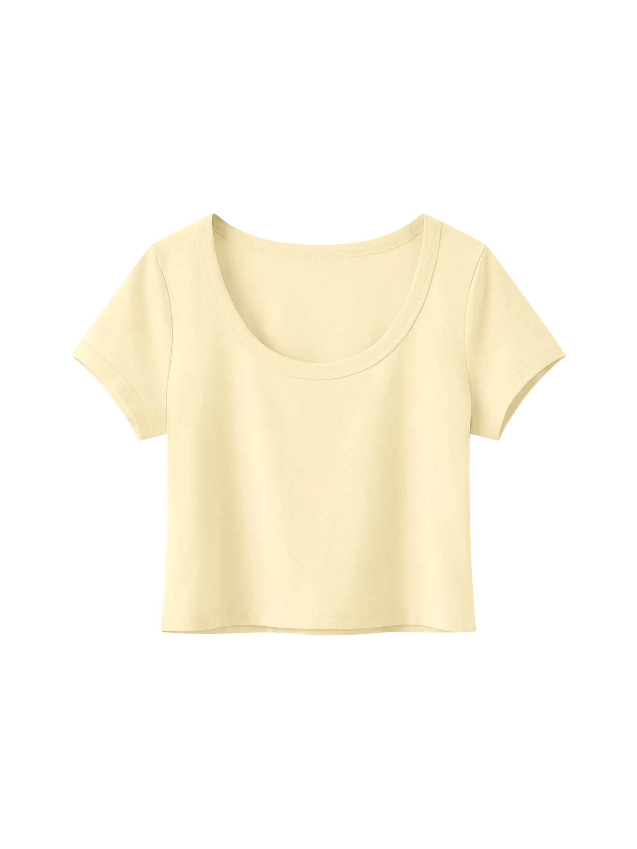 Women's Solid Color Slim Crop T-Shirt