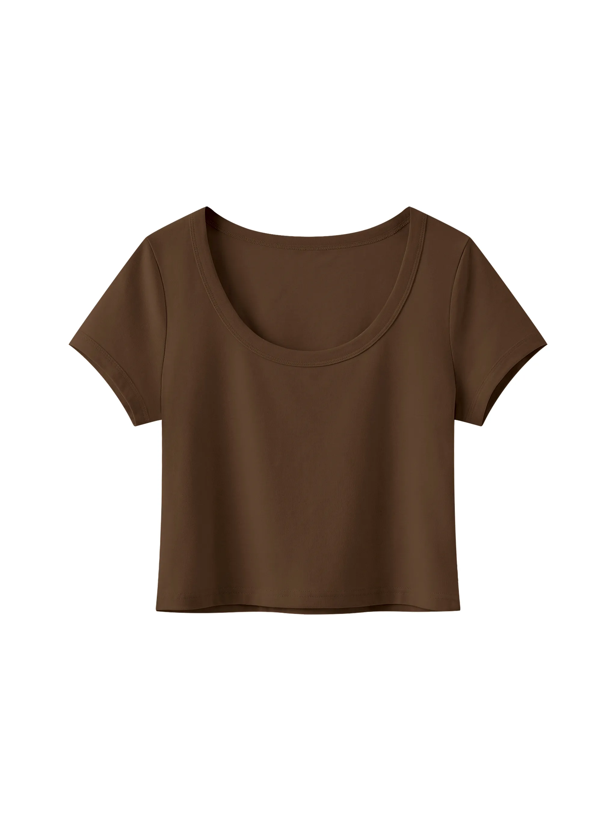 Women's Solid Color Slim Crop T-Shirt