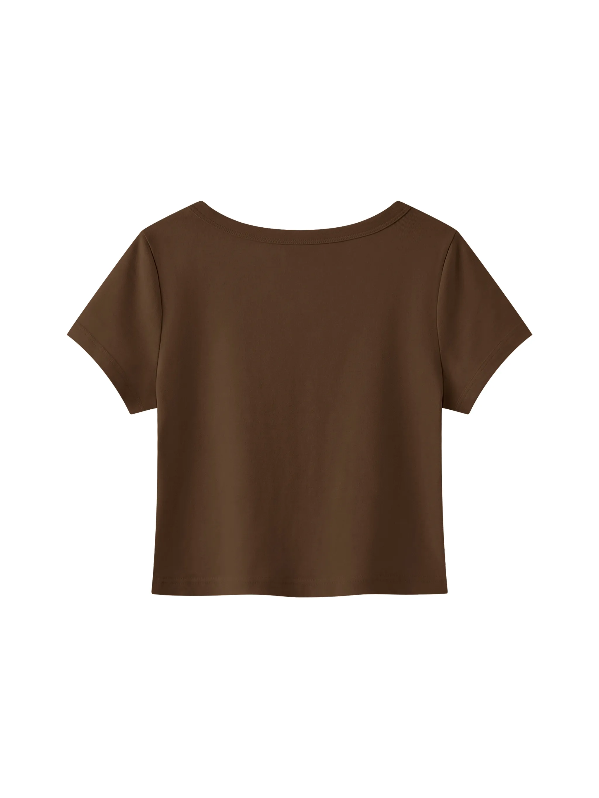 Women's Solid Color Slim Crop T-Shirt