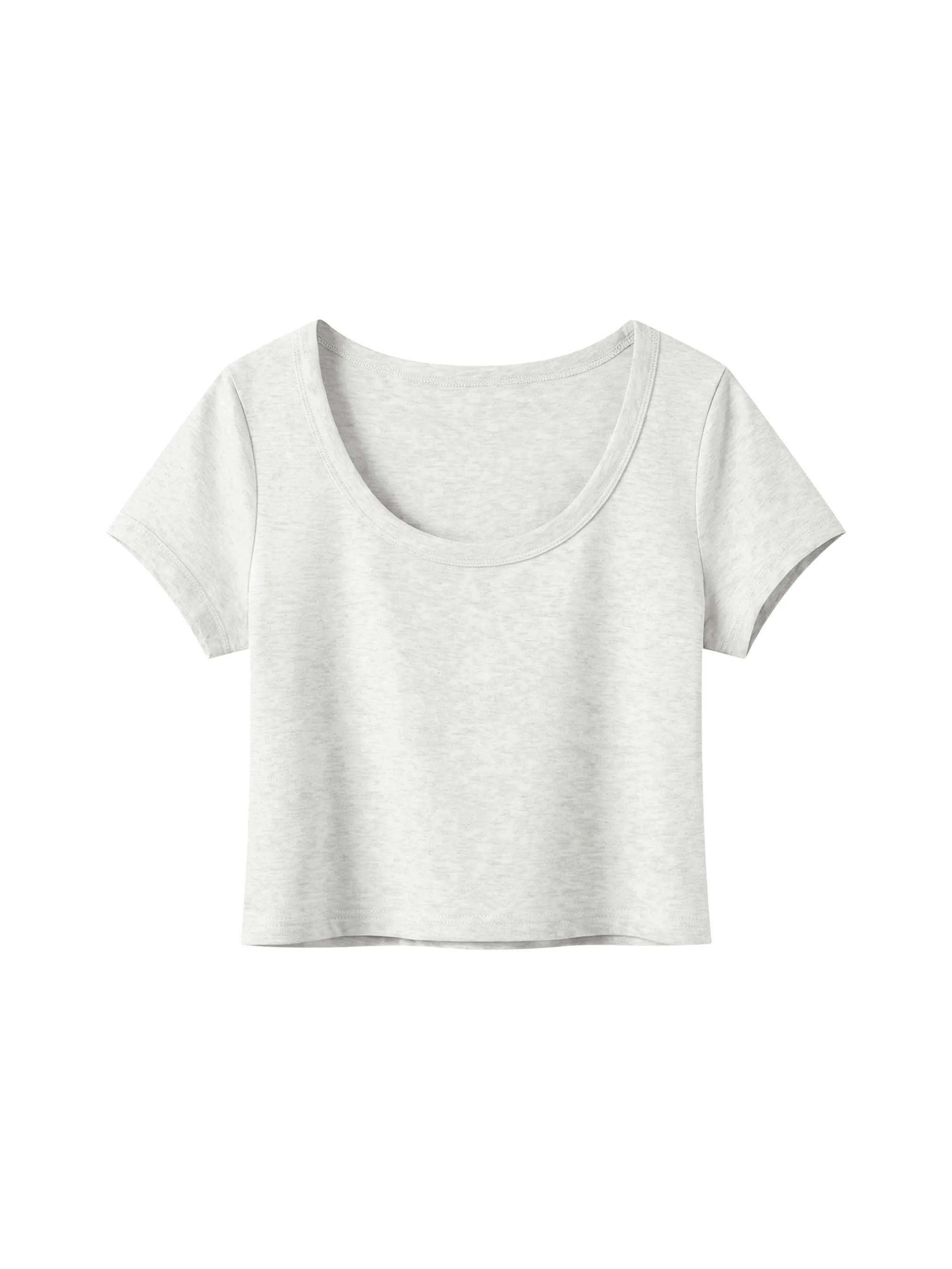Women's Solid Color Slim Crop T-Shirt