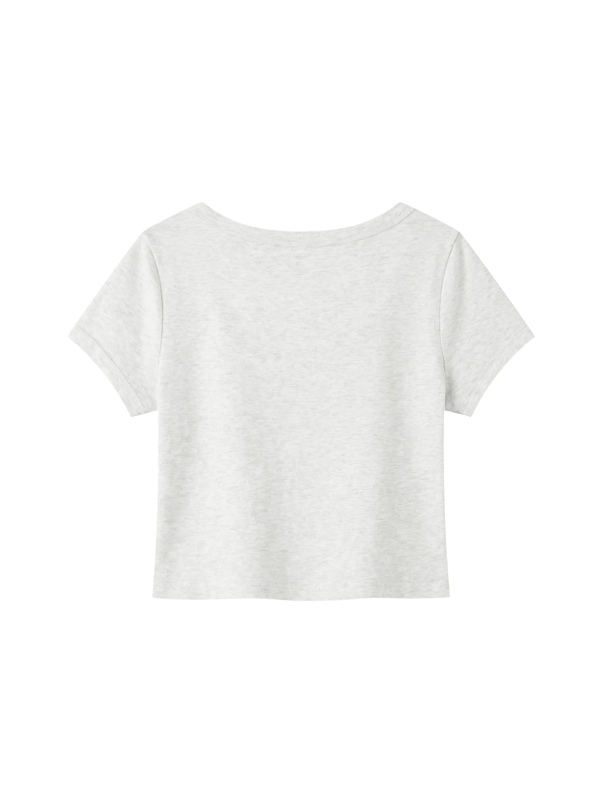 Women's Solid Color Slim Crop T-Shirt