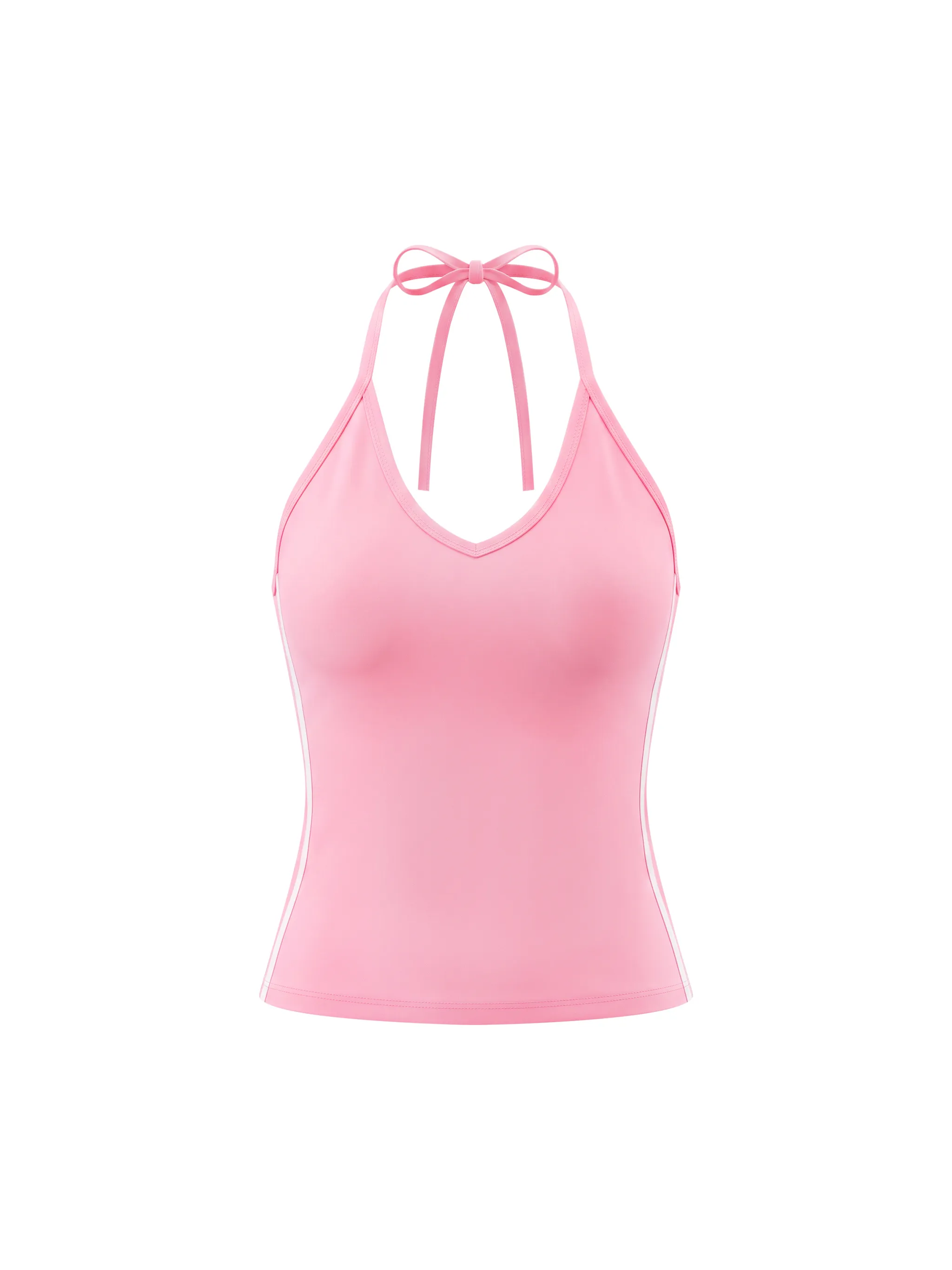 Women's Color Block Halter Crop Tank Top