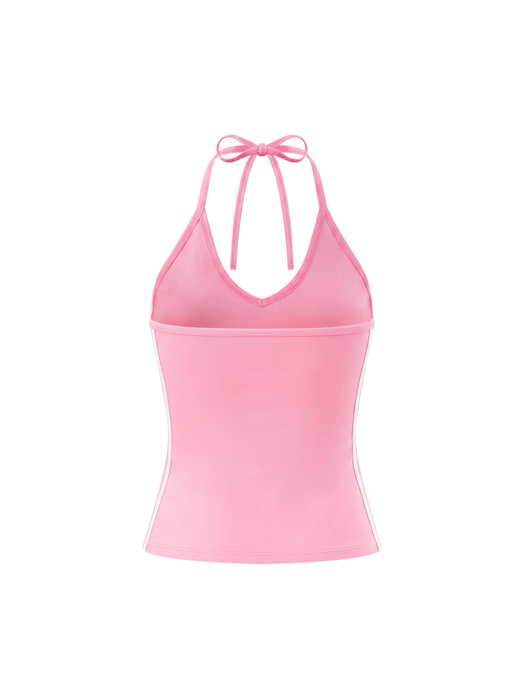 Women's Color Block Halter Crop Tank Top
