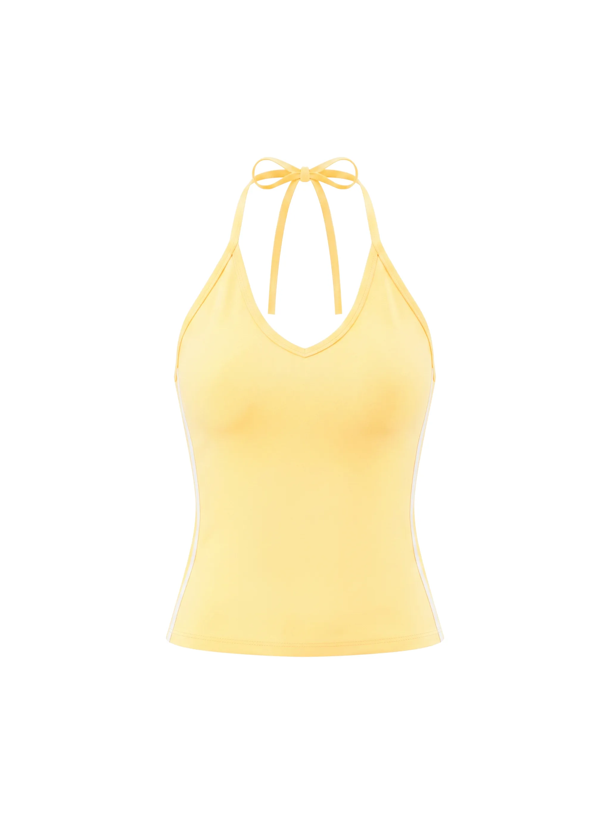 Women's Color Block Halter Crop Tank Top