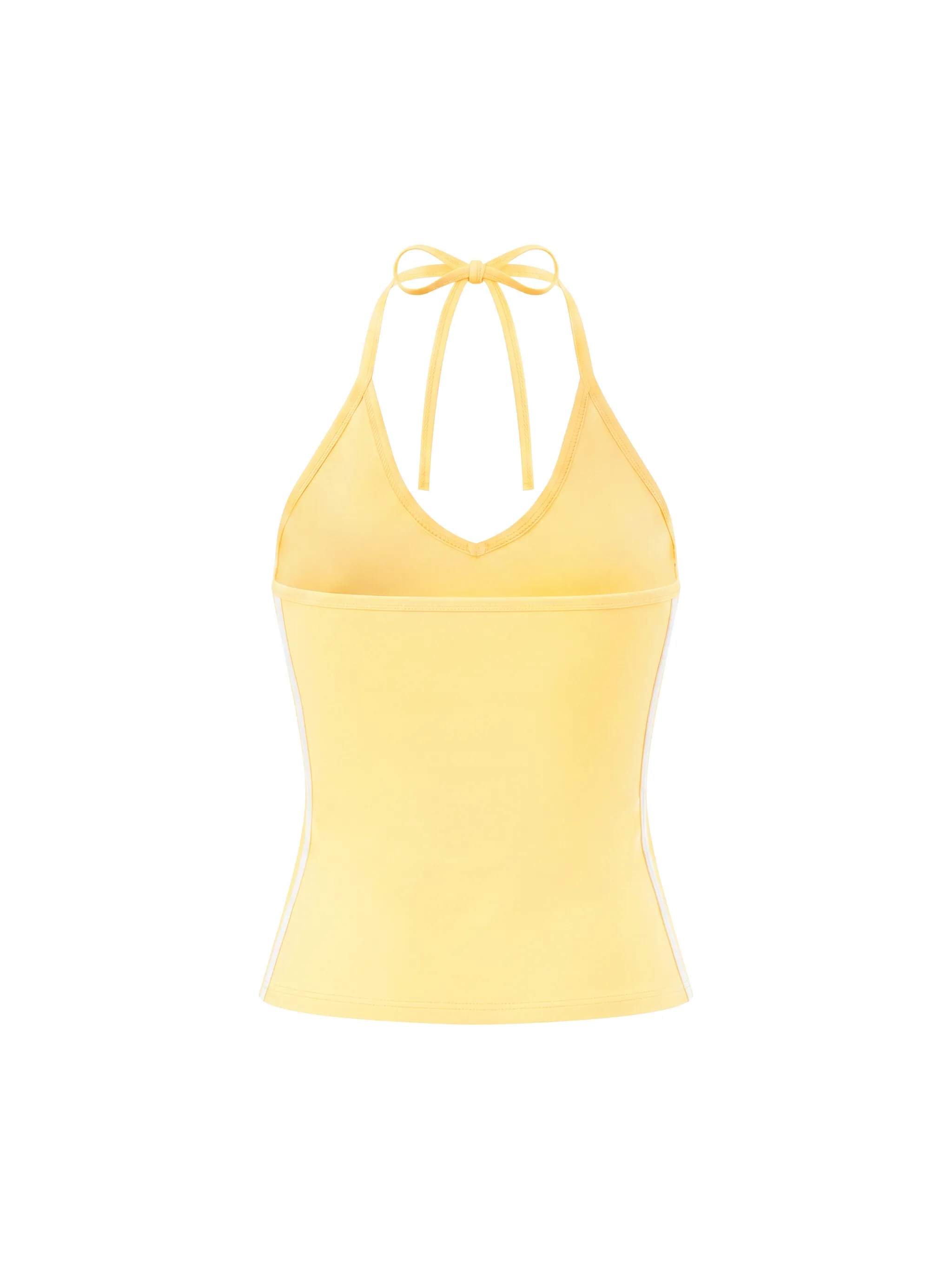 Women's Color Block Halter Crop Tank Top