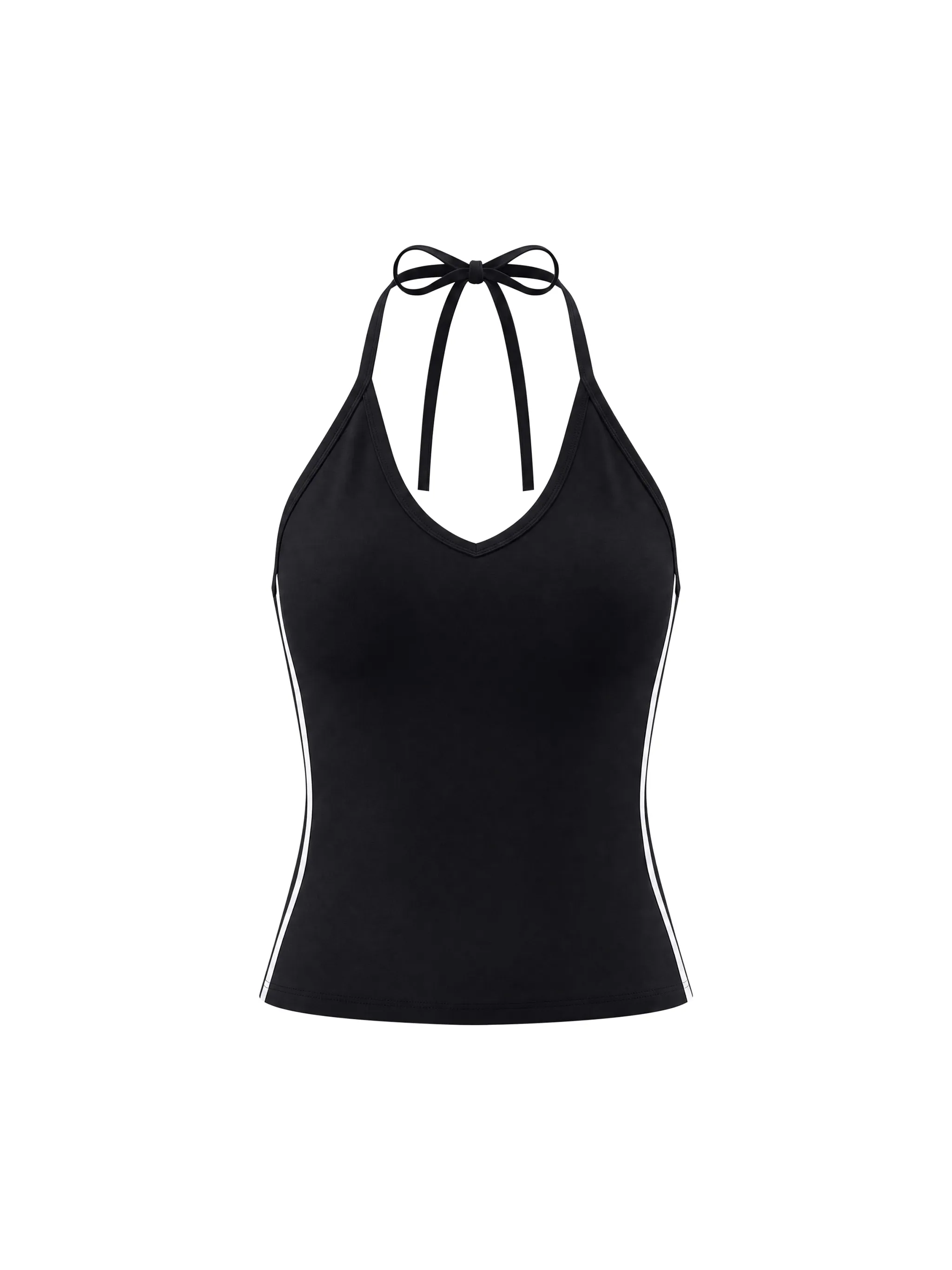 Women's Color Block Halter Crop Tank Top