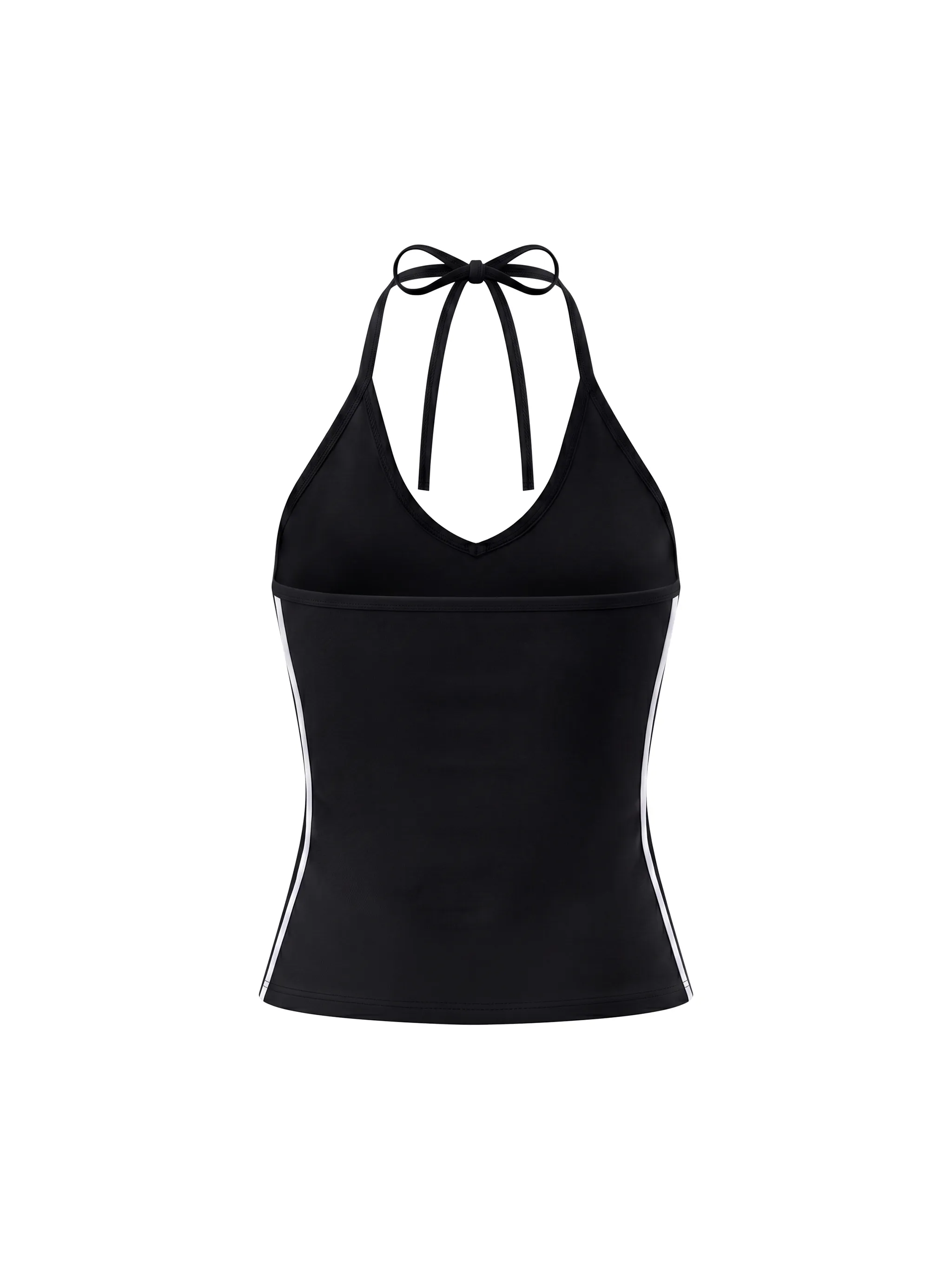 Women's Color Block Halter Crop Tank Top