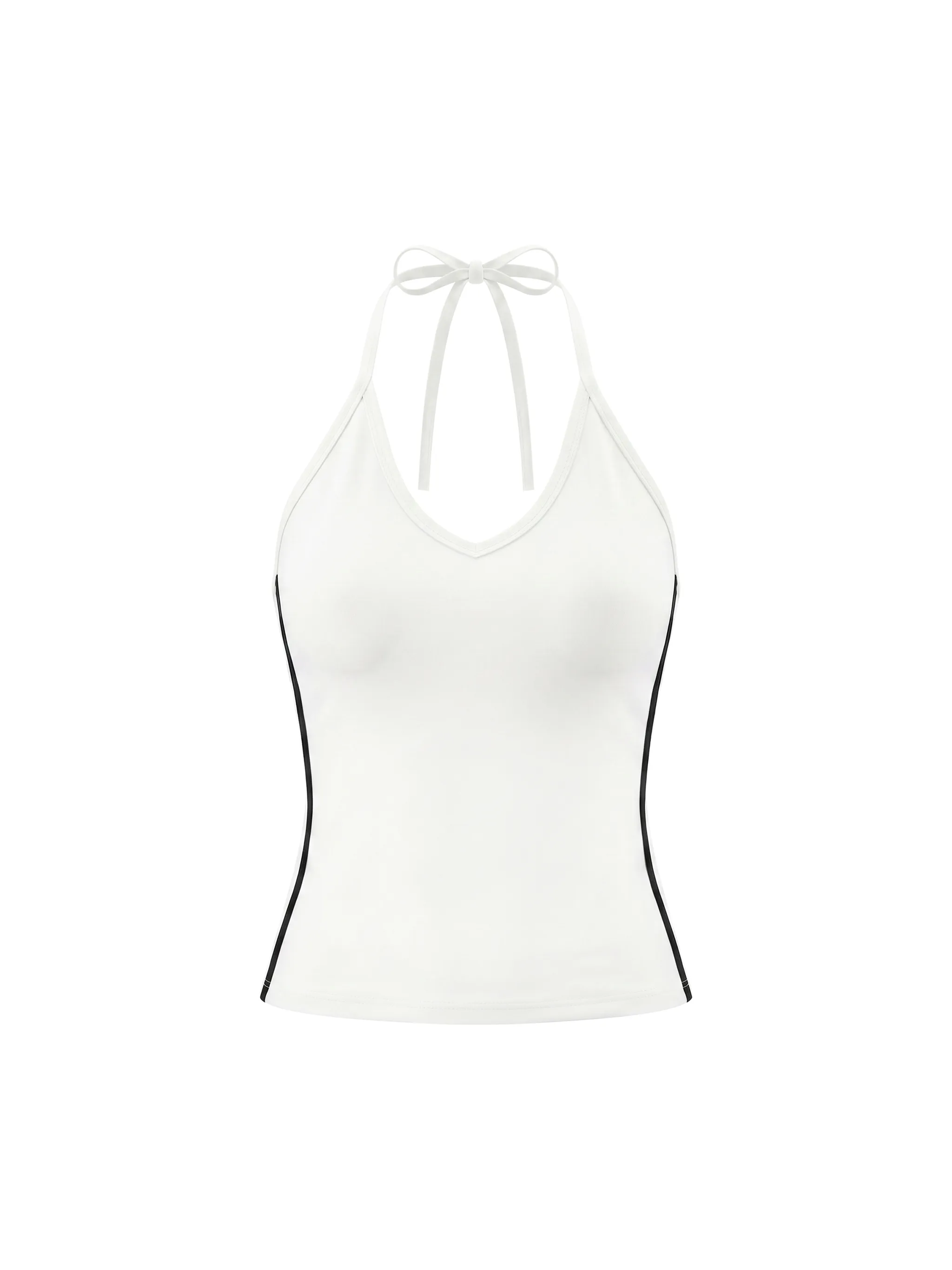 Women's Color Block Halter Crop Tank Top