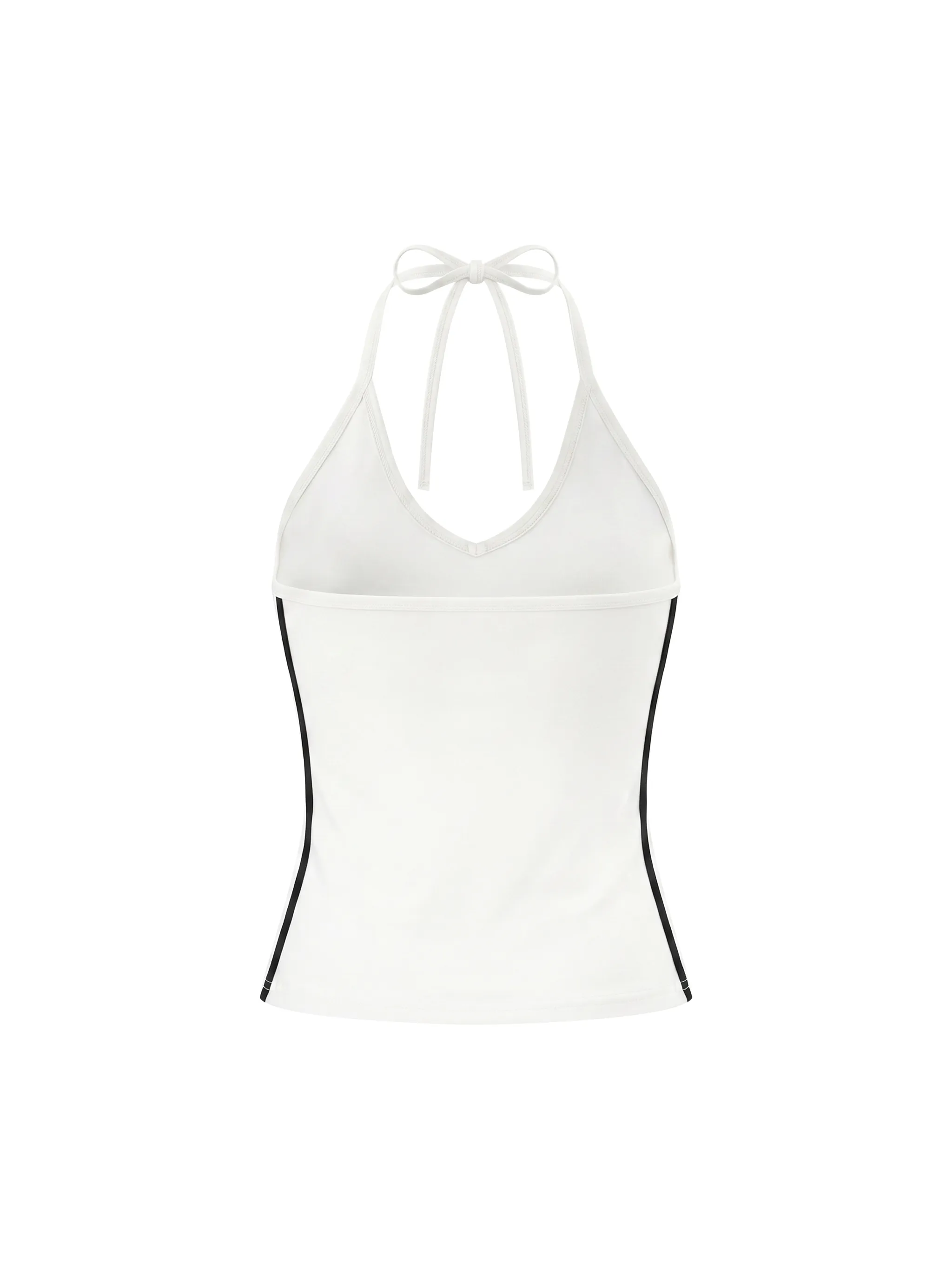 Women's Color Block Halter Crop Tank Top