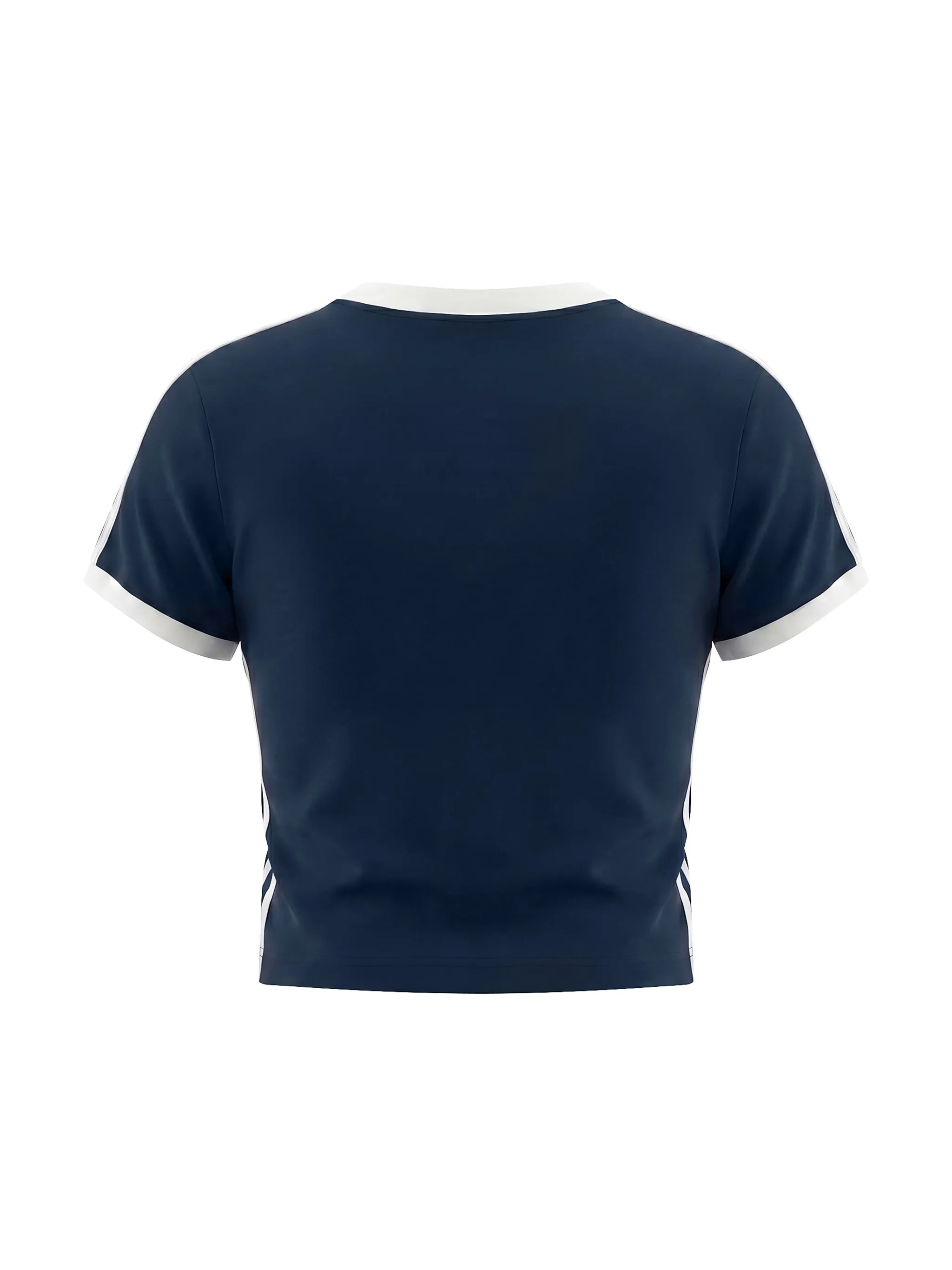 Women's Retro Binding V-Neck Crop T-Shirt
