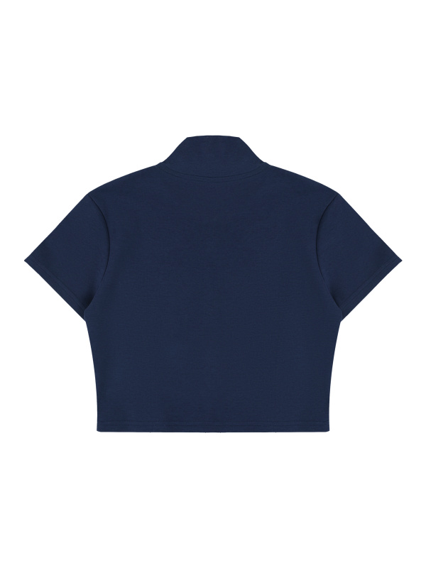 Women's Cropped Full Zip Short Sleeve T-Shirt