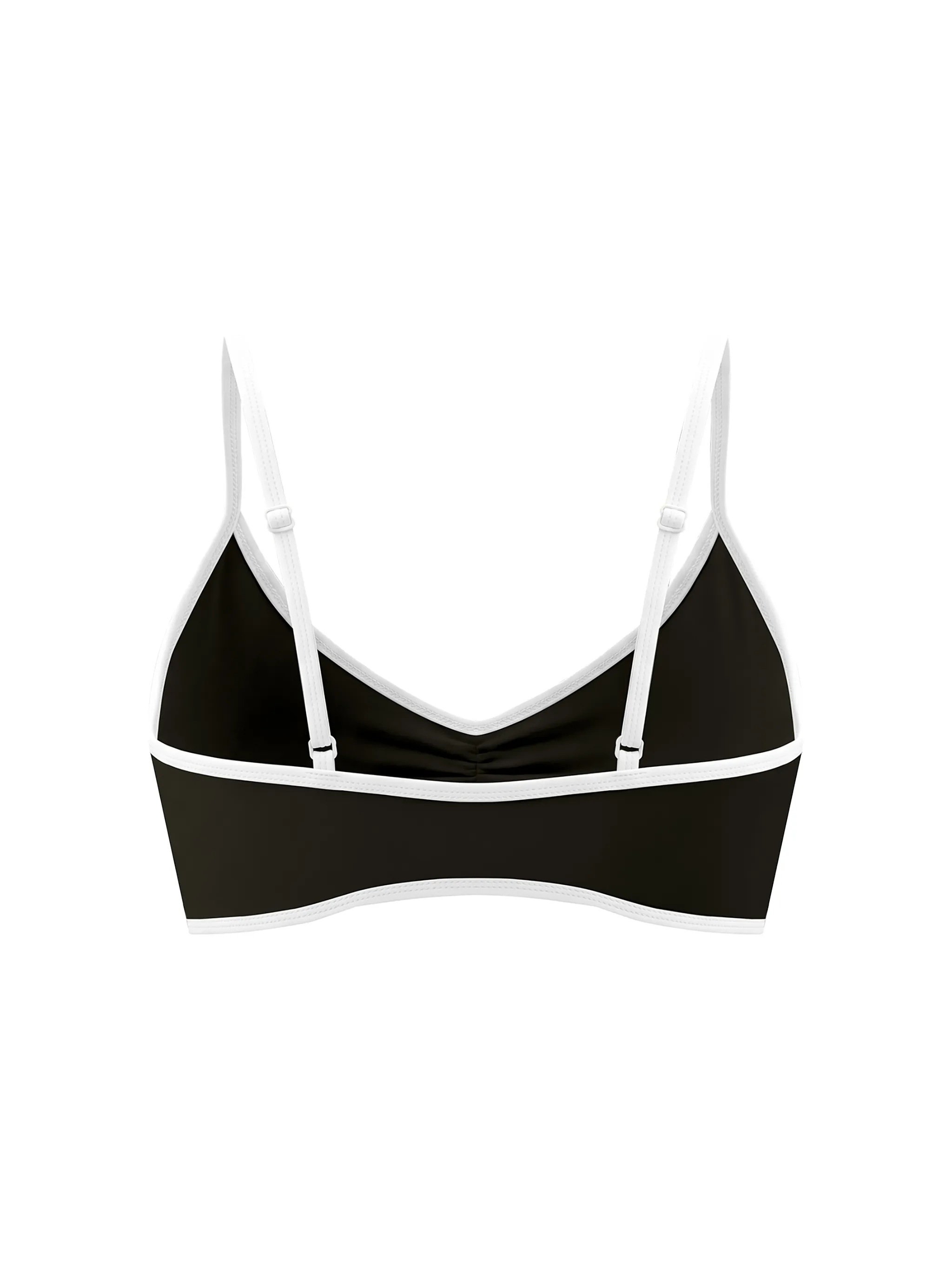 Women's Color Block Ruched V-Neck Sports Bra