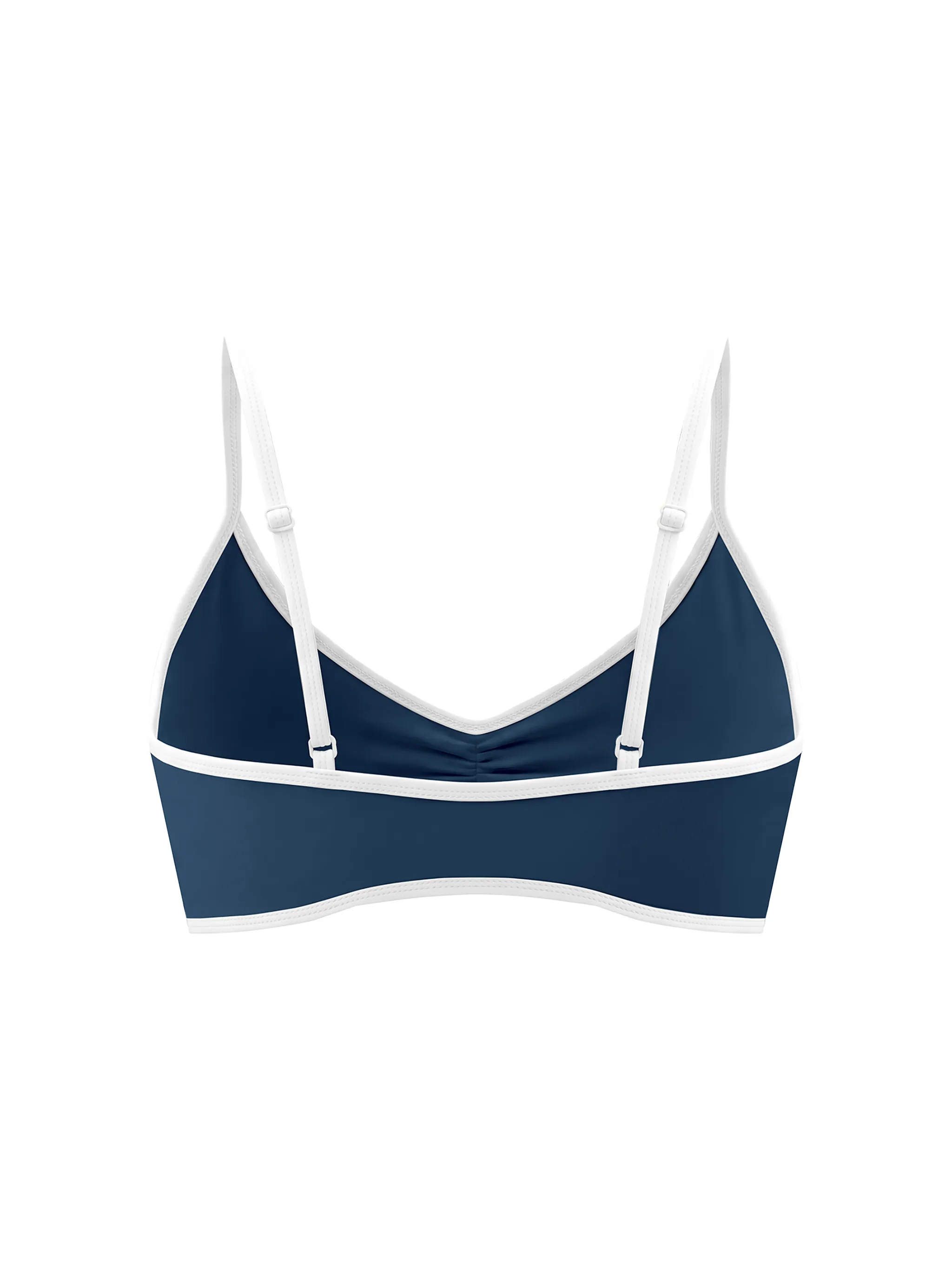 Women's Color Block Ruched V-Neck Sports Bra