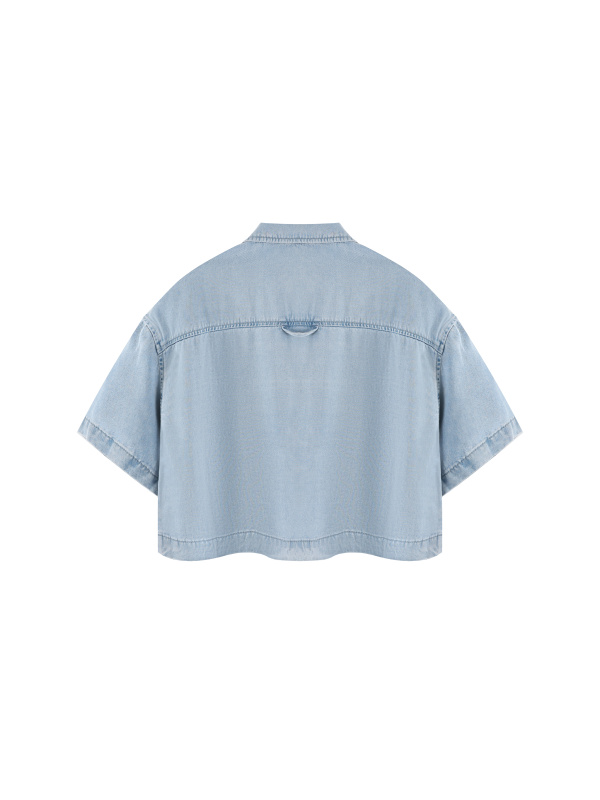 Women's Vintage Wash Boxy Cropped Shirt