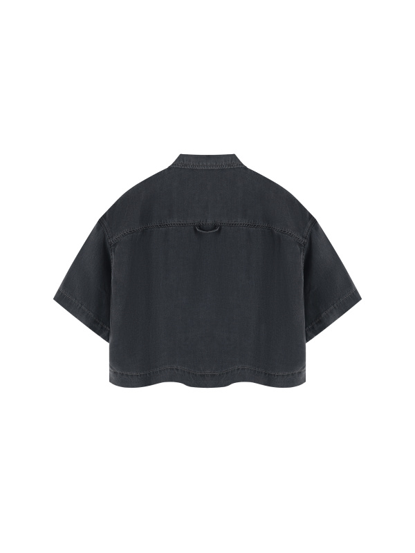 Women's Vintage Wash Boxy Cropped Shirt