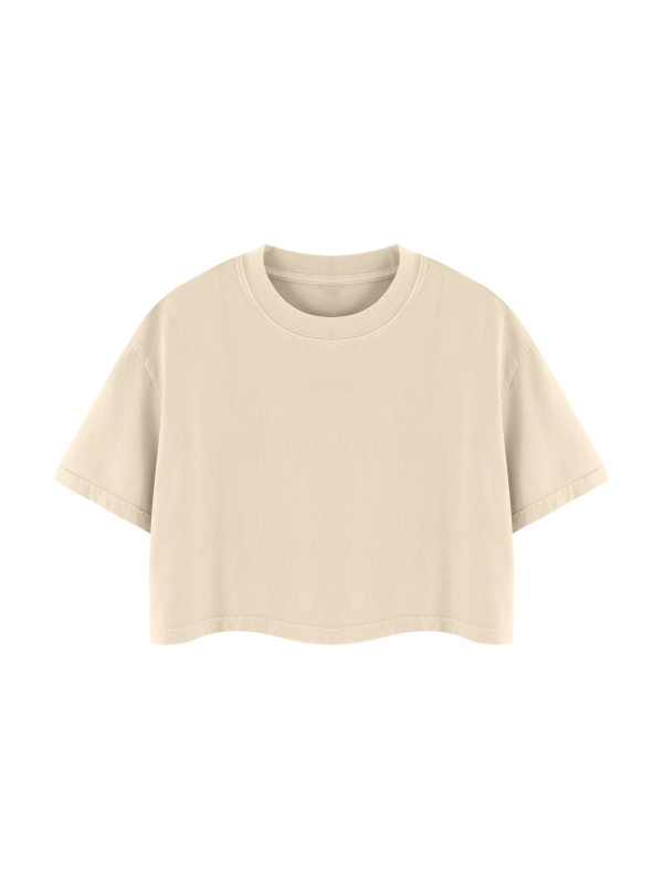 Women's Mineral Wash Cotton Crop T-Shirt