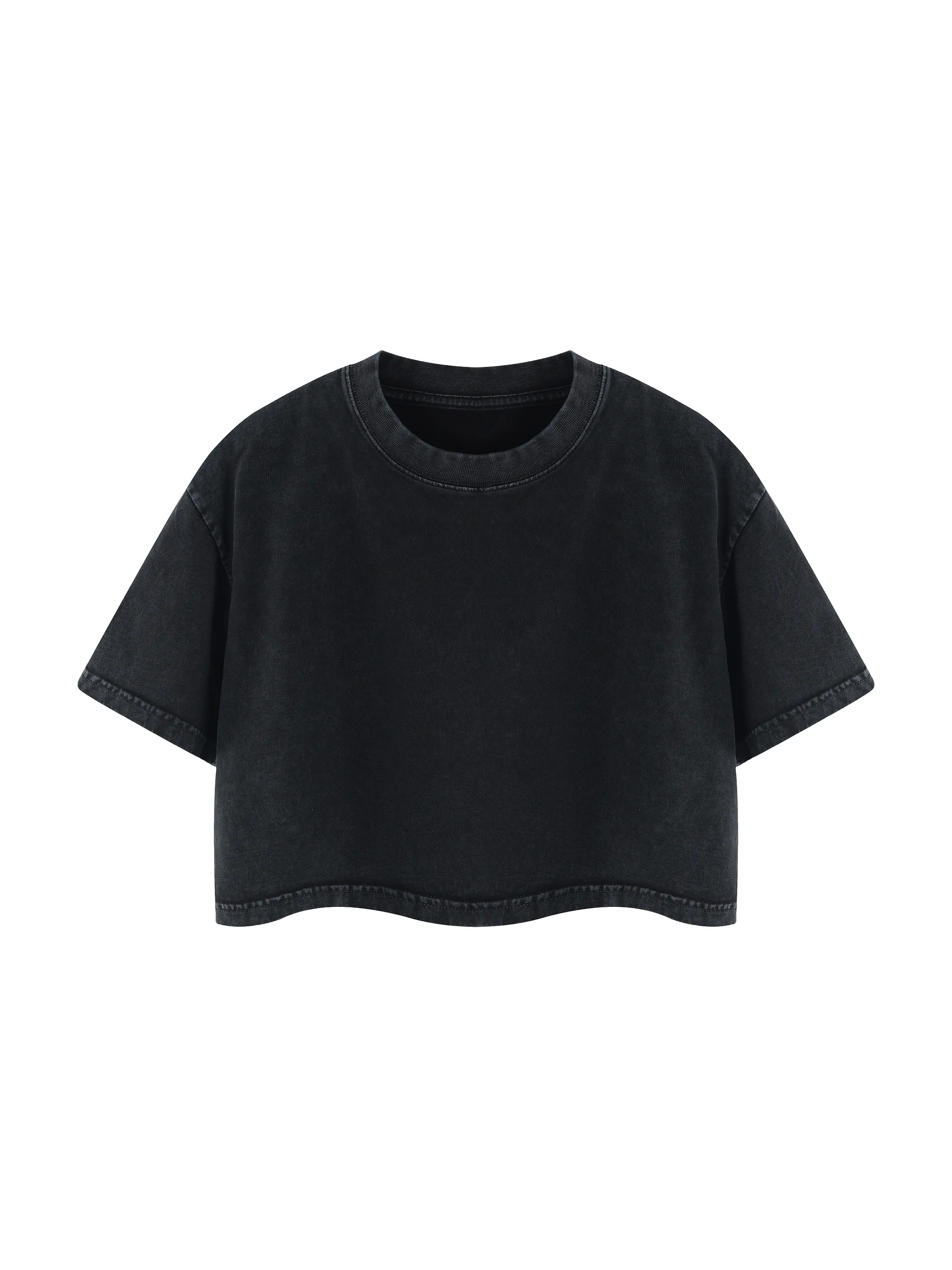 Women's Mineral Wash Cotton Crop T-Shirt
