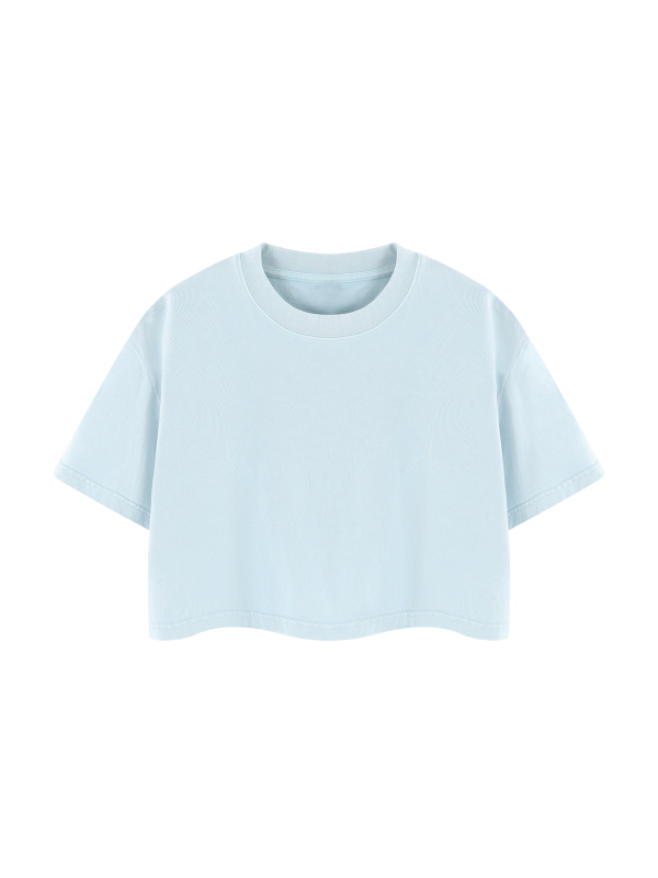 Women's Mineral Wash Cotton Crop T-Shirt
