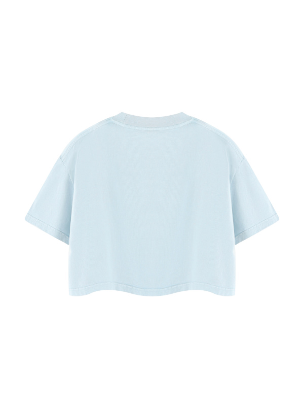 Women's Mineral Wash Cotton Crop T-Shirt