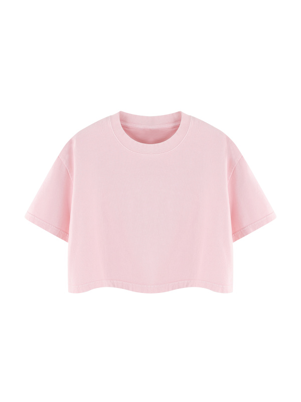 Women's Mineral Wash Cotton Crop T-Shirt