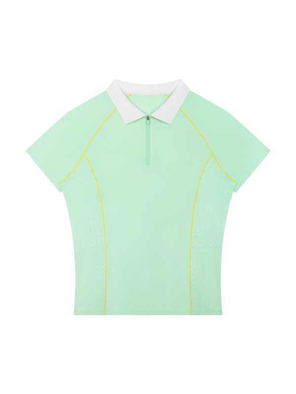 Women’s Slim Fit Quarter-Zip Polo Shirt