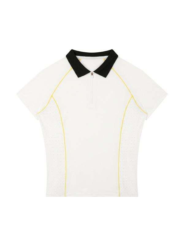 Women’s Slim Fit Quarter-Zip Polo Shirt