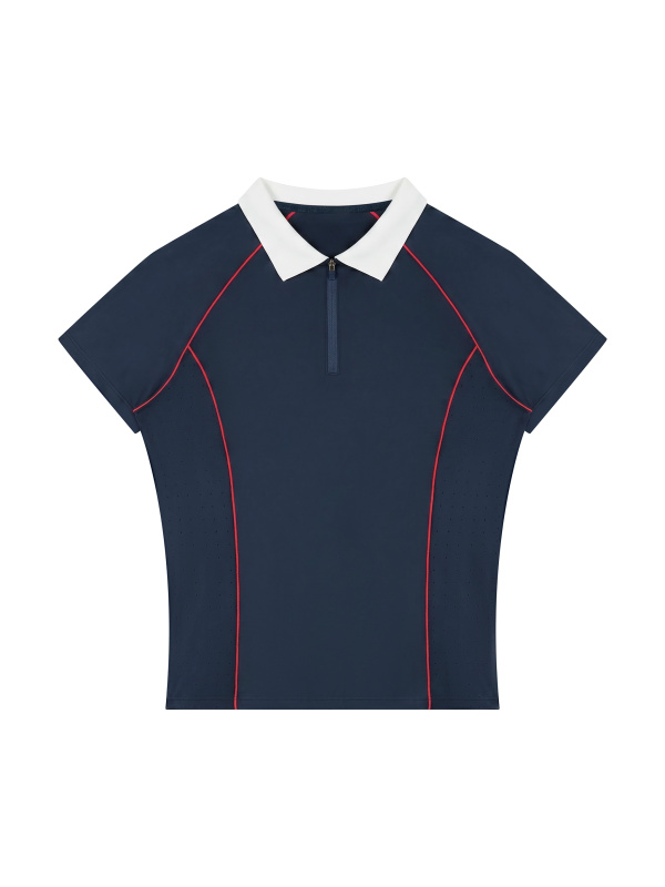 Women’s Slim Fit Quarter-Zip Polo Shirt