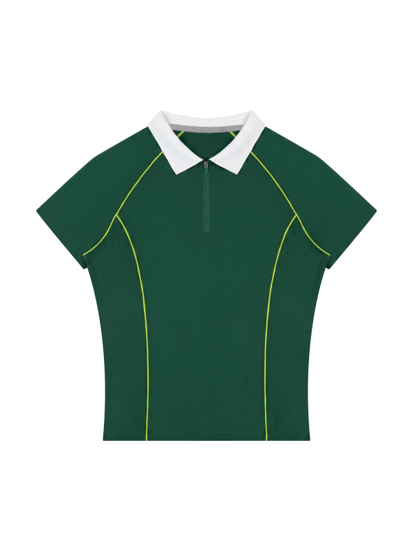 Women’s Slim Fit Quarter-Zip Polo Shirt