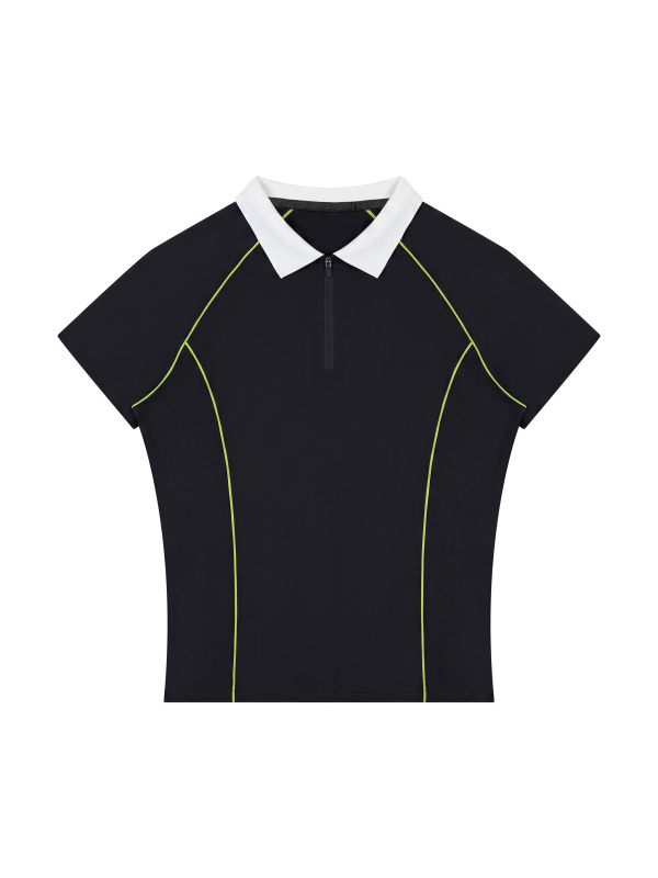 Women’s Slim Fit Quarter-Zip Polo Shirt