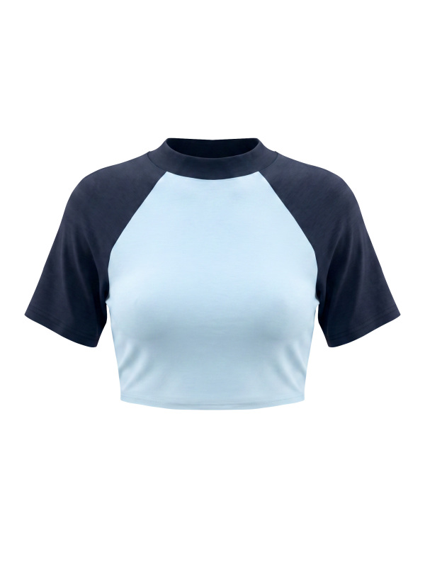Women’s Color Block Raglan Crop T-Shirt