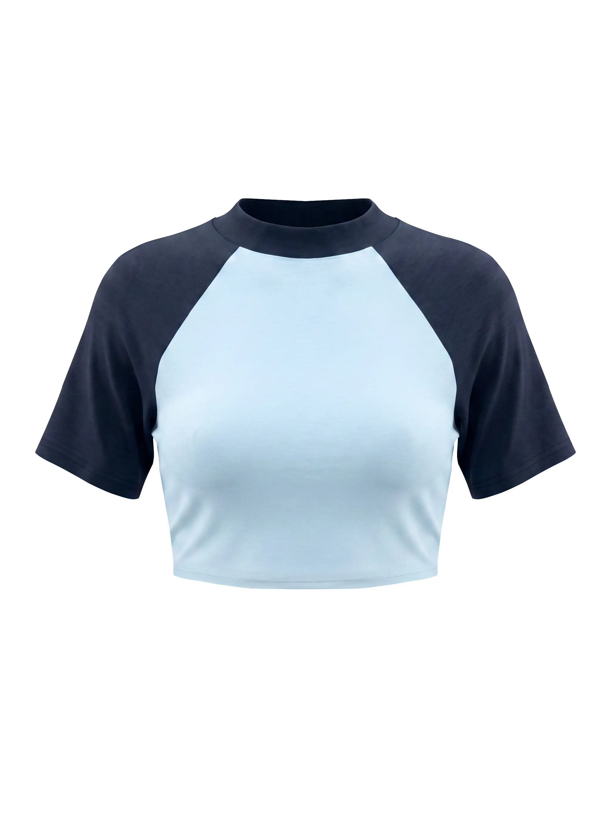 Women’s Color Block Raglan Crop T-Shirt