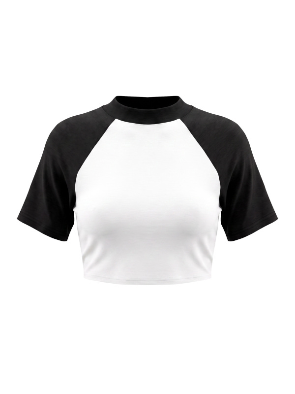 Women’s Color Block Raglan Crop T-Shirt