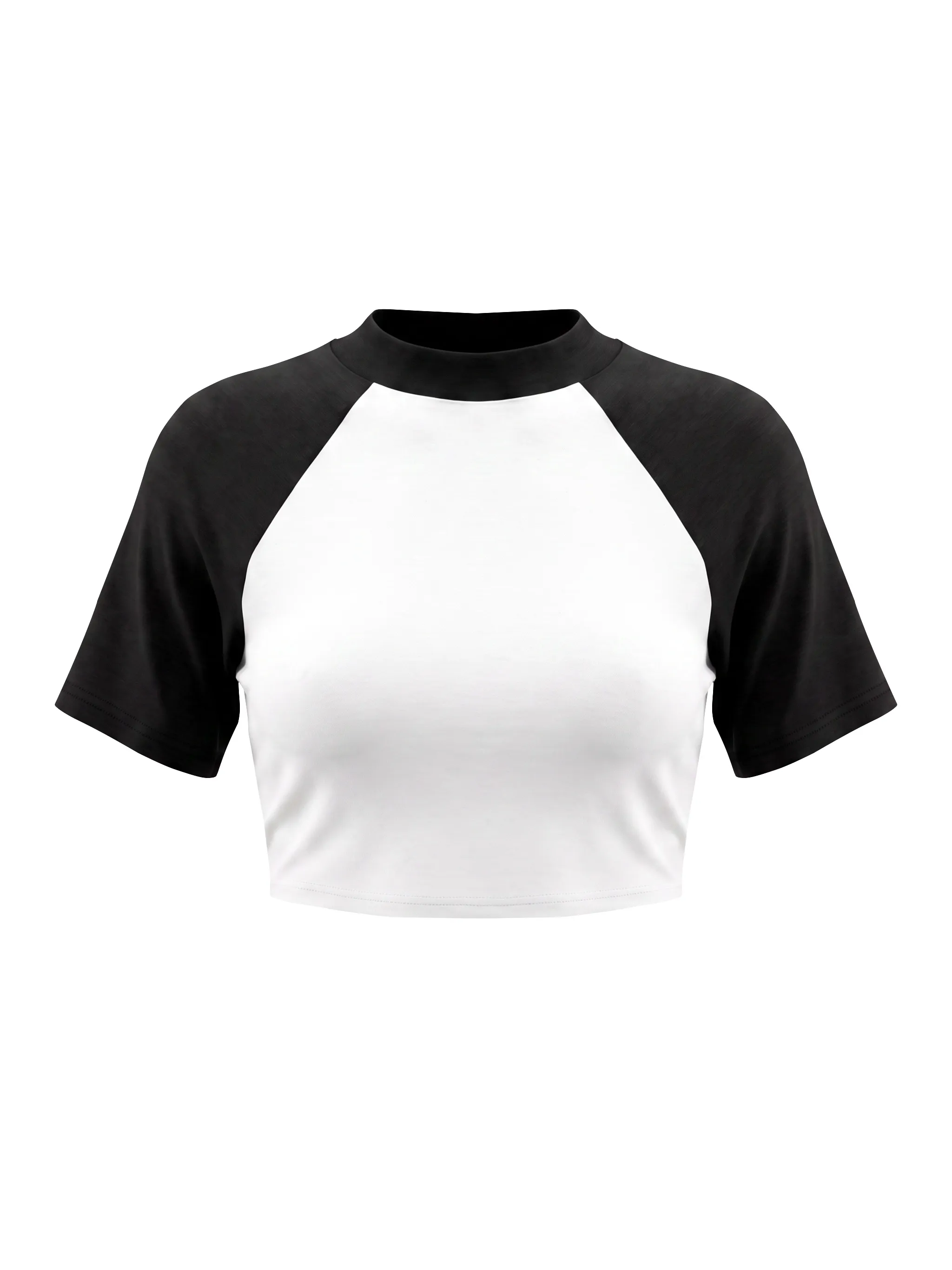 Women’s Color Block Raglan Crop T-Shirt