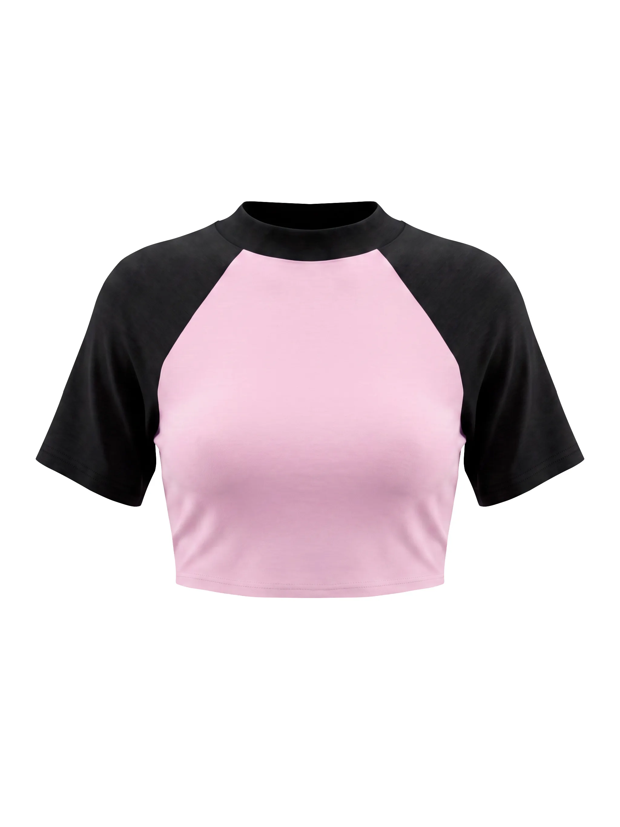 Women’s Color Block Raglan Crop T-Shirt