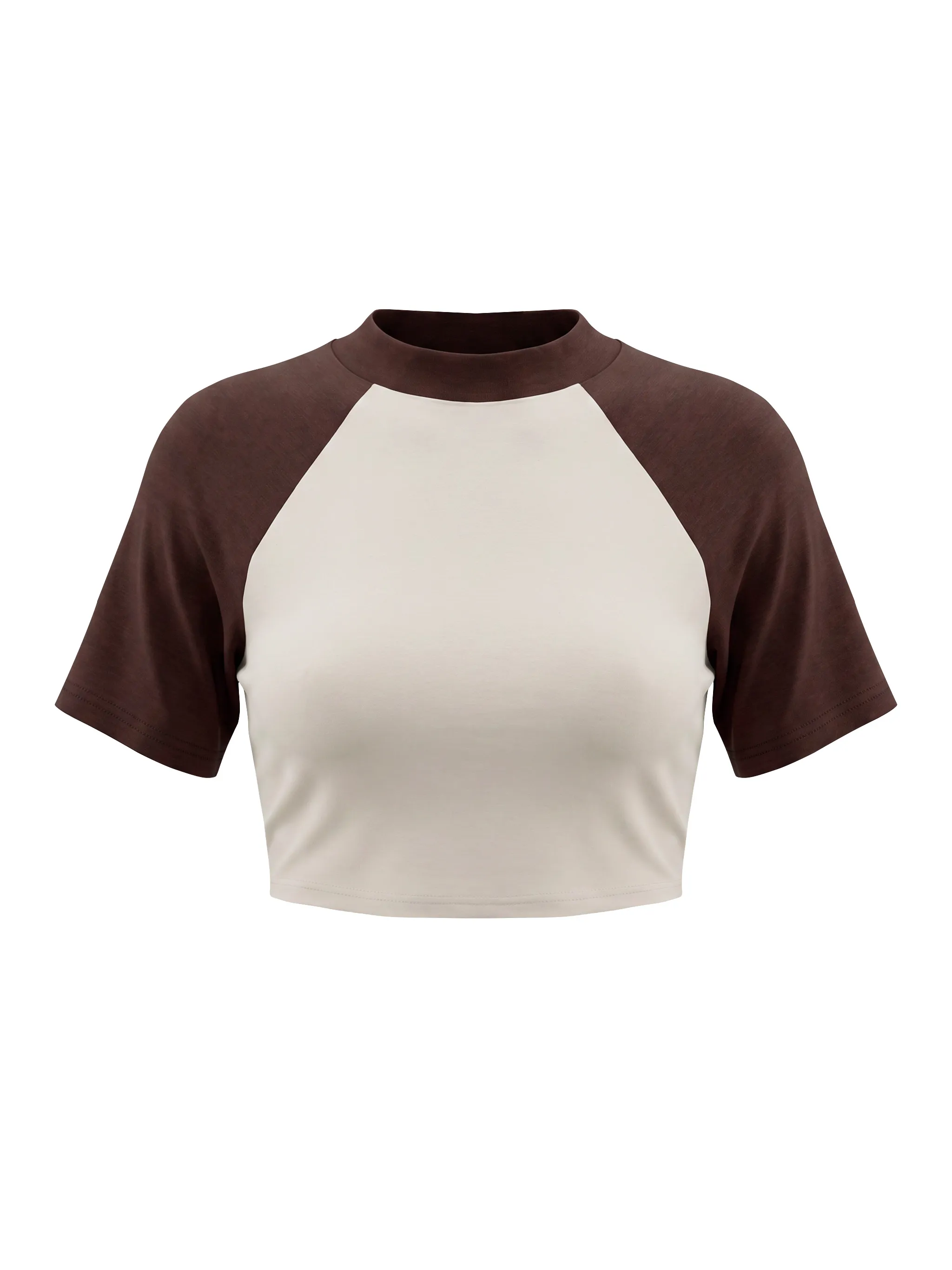 Women’s Color Block Raglan Crop T-Shirt