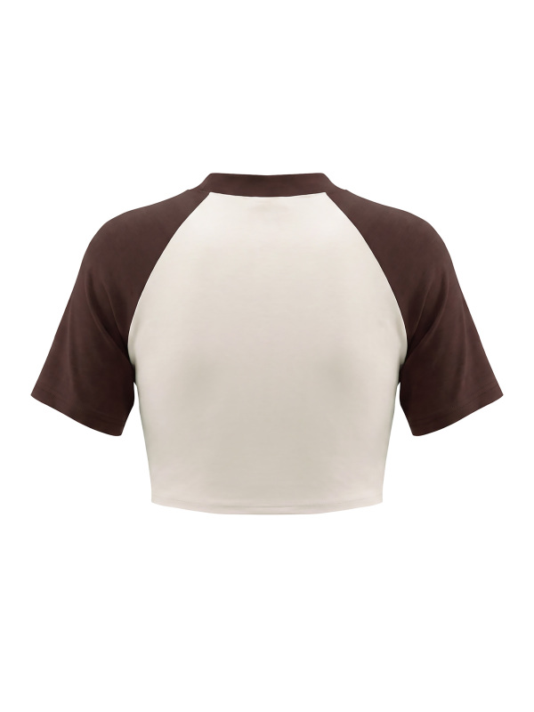 Women’s Color Block Raglan Crop T-Shirt