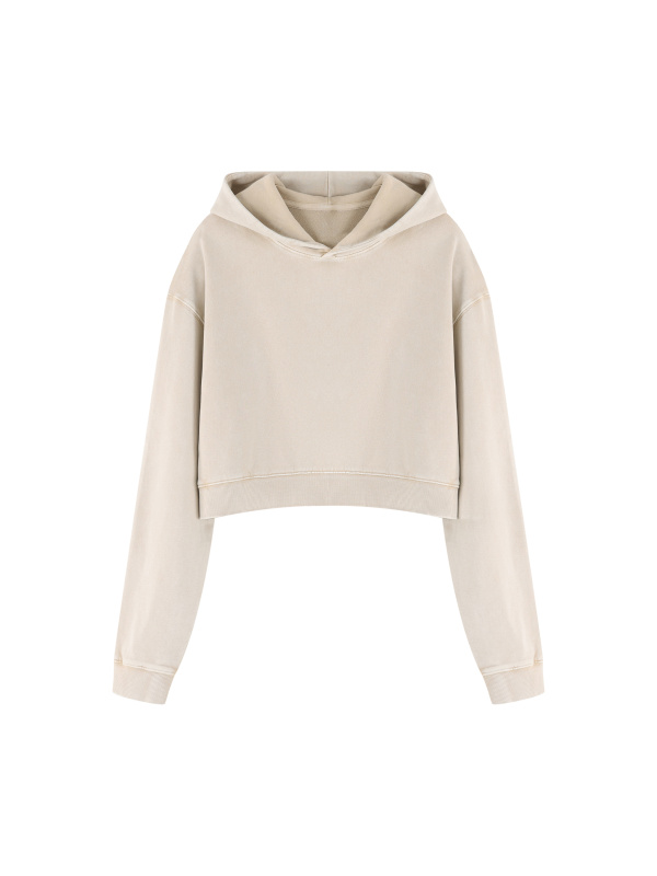 Women’s Mineral Washed Crop Hoodie