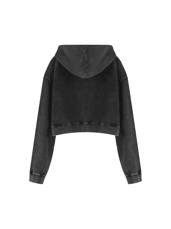 Women’s Mineral Washed Crop Hoodie