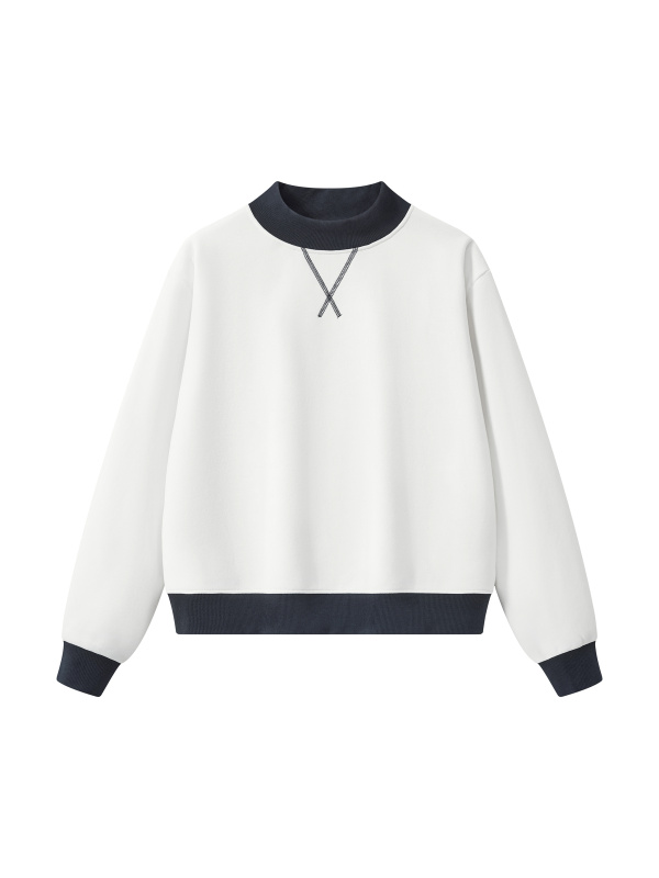 Women’s Mock Neck Crewneck Sweatshirt