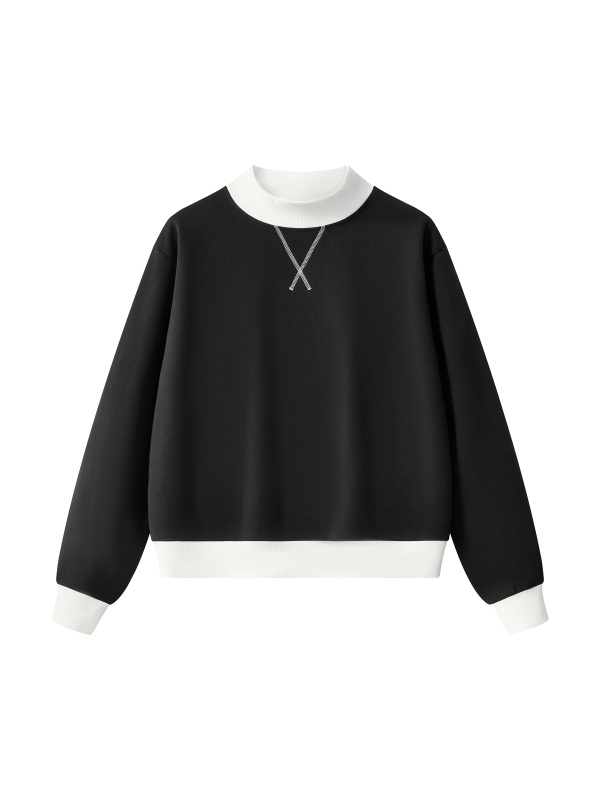 Women’s Mock Neck Crewneck Sweatshirt