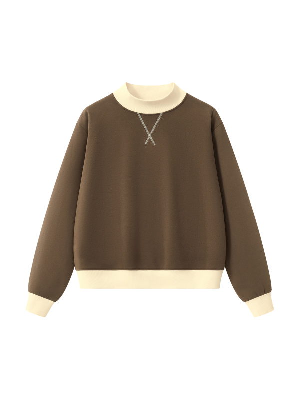 Women’s Mock Neck Crewneck Sweatshirt